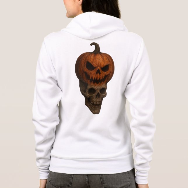 Creepy Realistic Halloween Pumpkin Skull Sticker T Shirt (Baksida)