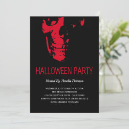 Creepy Red Skull Ault Halloween Costume Party Inbjudningar