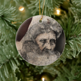Creepy Santa Ceramic jul Ornament