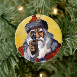 Creepy Santa Ceramic jul Ornament
