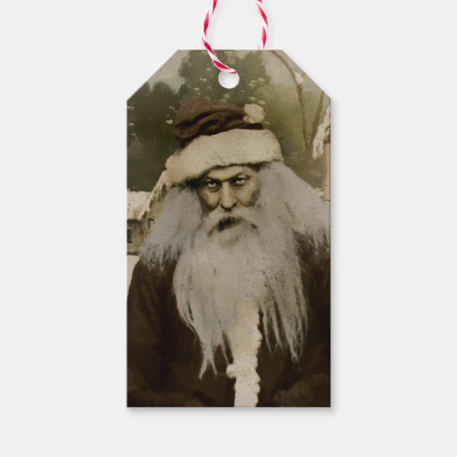 Creepy Santa Gift Märkres Presentetikett (Framsidan)