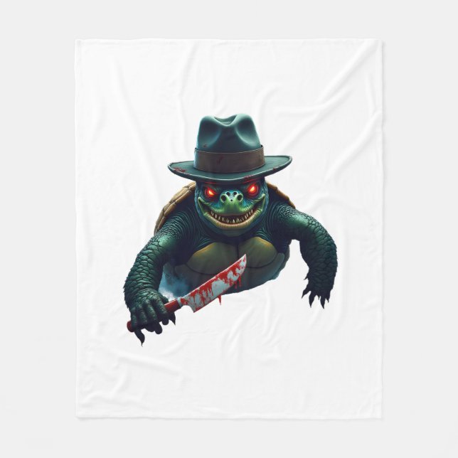 Creepy Scary Halloween Turtle T-Shirt Fleecefilt (Framsidan)