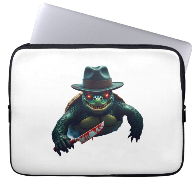 Creepy Scary Halloween Turtle T-Shirt Laptop Fodral (Framsidan)