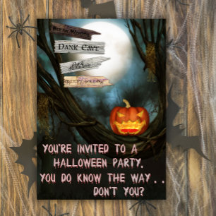 Creepy Signs Halloween-inbjudan Inbjudningar