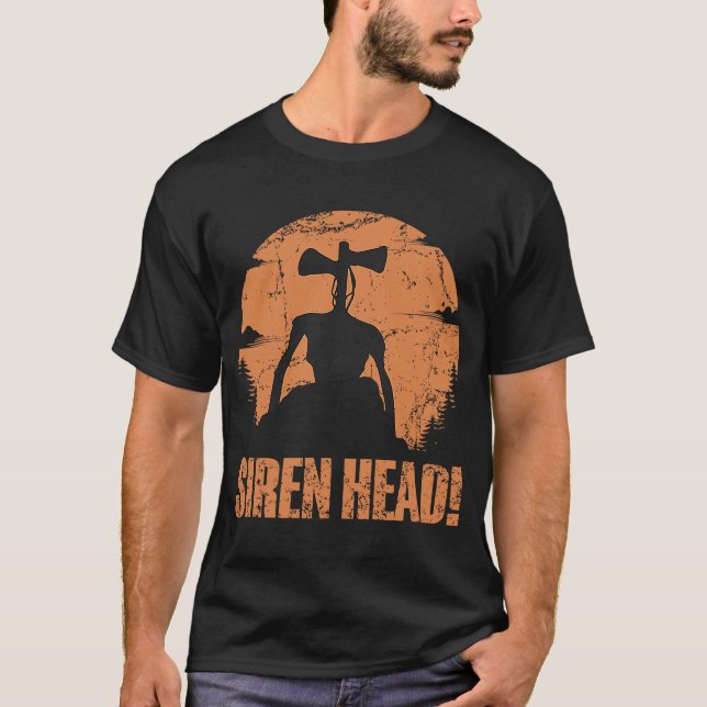Creepy Siren Head Costume Kids Boys Girls Folklore T Shirt (Framsida)