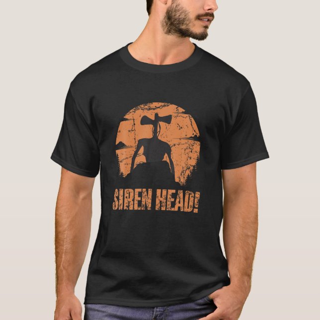 Creepy Siren Head Costume Kids Boys Girls Folklore T Shirt (Framsida)