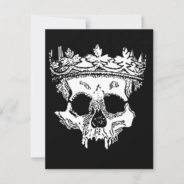 Creepy Skeleton Head på en Julkort (Framsida)