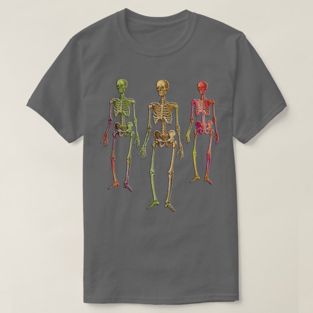 Creepy Skeletons go Trick eller Behandling  T Shirt (Design framsida)