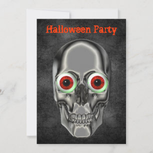 Creepy Skull Eyebullar Halloween-inbjudan Inbjudningar