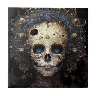 Creepy Skull Gothic Mörk Fantasy Art Kakelplatta