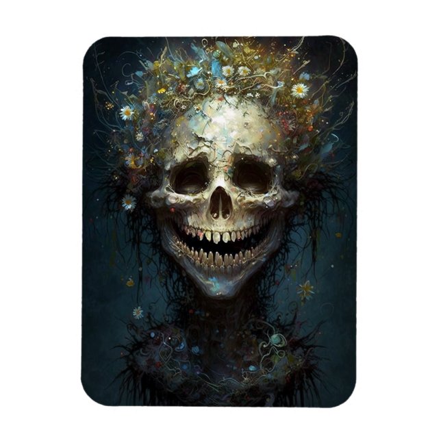 Creepy Skull Gothic Mörk Fantasy Art Magnet (Vertikal)