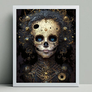 Creepy Skull Gothic Mörk Fantasy Art Poster