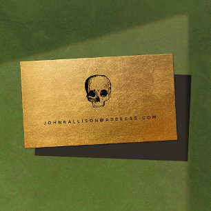 Creepy Skull Guld Visitkort