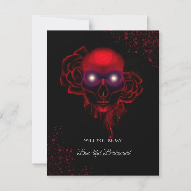 Creepy Skull Halloween Bridesmaid Frieri kort (Framsida)