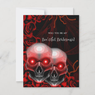 Creepy Skull Halloween Bridesmaid Frieri kort