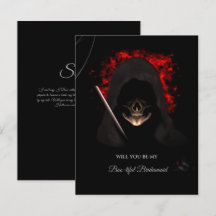 Creepy Skull Halloween Bridesmaid Frieri kort