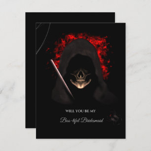 Creepy Skull Halloween Bridesmaid Frieri kort