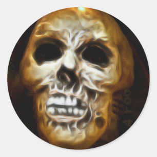 Creepy Skull Halloween Runt Klistermärke