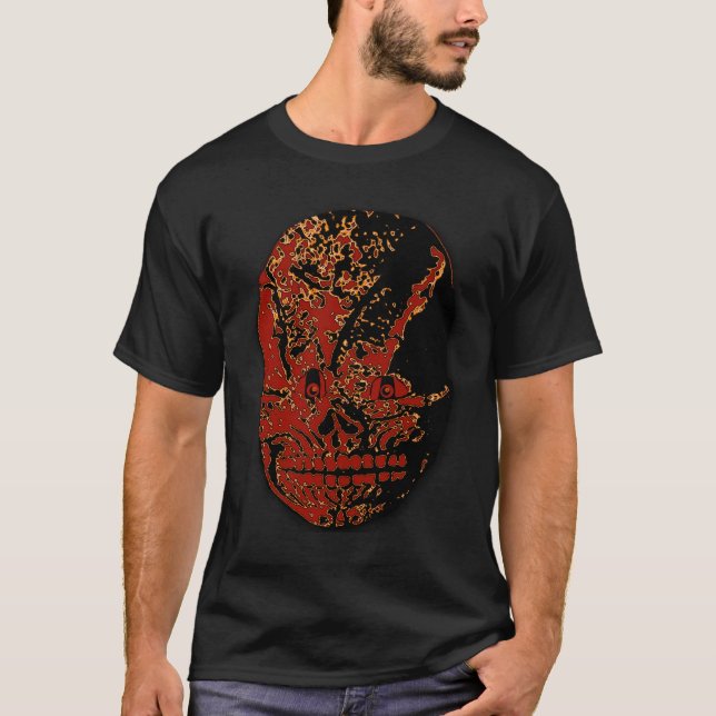 Creepy Skull Halloween T-skjorta Tröja (Framsida)
