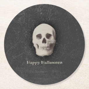 Creepy Skull, Halloween Underlägg Papper Rund