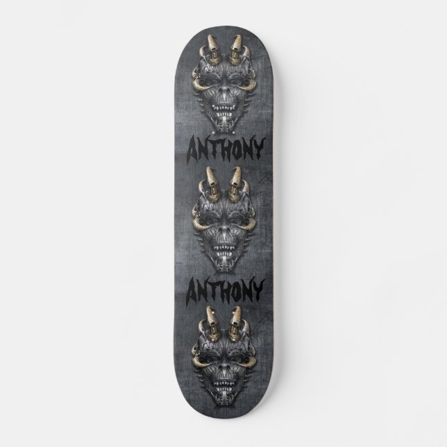 Creepy Skull Skateboard Bräda 20,5 Cm (Framsida)