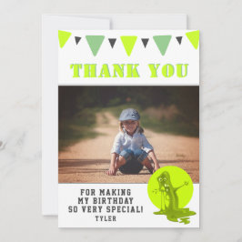 Creepy Slime Monster Photo Birthday Tack Kort