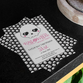 Creepy söta döskallar mönster Halloween fest Inbjudningar