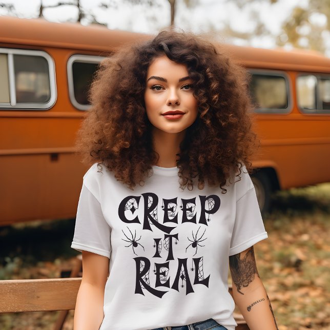 Creepy Spider Halloween Creep det är äkta T Shirt (Skapare uppladdad)