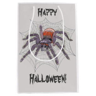 Creepy Spider i Webben Halloween Bläck Sketch