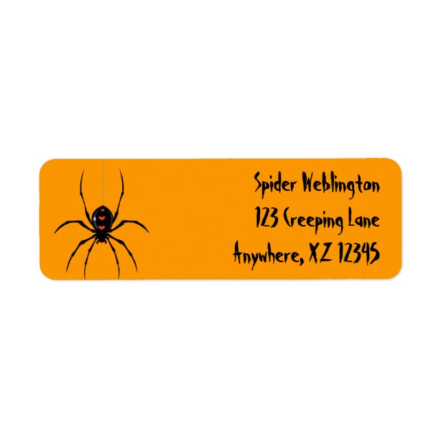Creepy Spider Returadress Etikett (Framsidan)