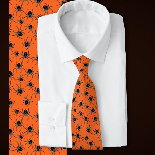Creepy Spiders Slips (Black spiders on a Halloween orange background )