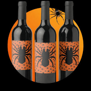 Creepy Spiders Vinflaska Etikett