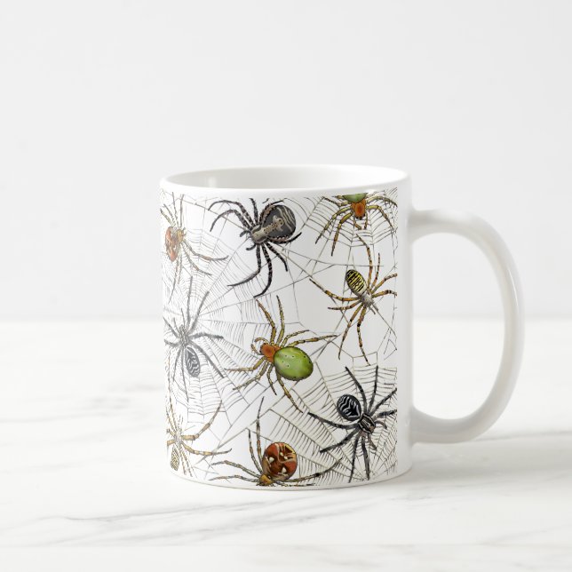 Creepy Spiders Webben Mönster Kaffemugg (Höger)