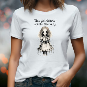 Creepy Spirit Girl Ghoul Halloween Doll Costume T Shirt