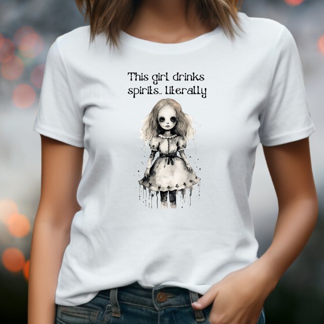 Creepy Spirit Girl Ghoul Halloween Doll Costume T Shirt (Skapare uppladdad)