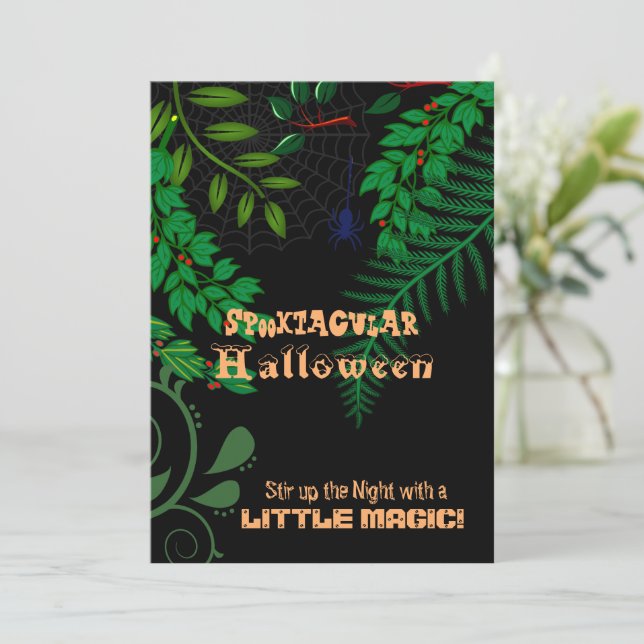 Creepy Spooktacular Mörk Night Halloween Greenery (Stående Fram)
