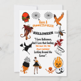 Creepy Spooktacular Symbols Halloween-offertkort Inbjudningar