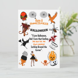 Creepy Spooktacular Symbols Halloween-offertkort Inbjudningar