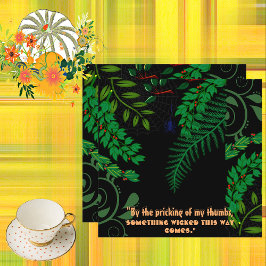 Creepy Spooky Greenery Mörk Night Halloween Quote Kort