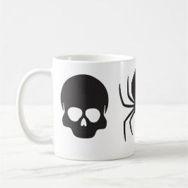 Creepy Spooky Halloween - Skull, Spider och Fladde Kaffemugg
