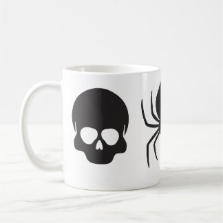 Creepy Spooky Halloween - Skull, Spider och Fladde Kaffemugg