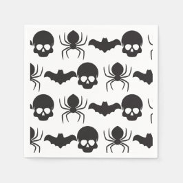 Creepy Spooky Halloween - Skull, Spider och Fladde Pappersservett