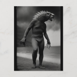 Creepy Strange Beast Monster Halloween-vykort Vykort