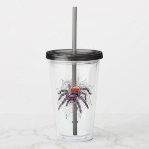 Creepy Tarantula i Webben Original Artwork Take Away Mugg