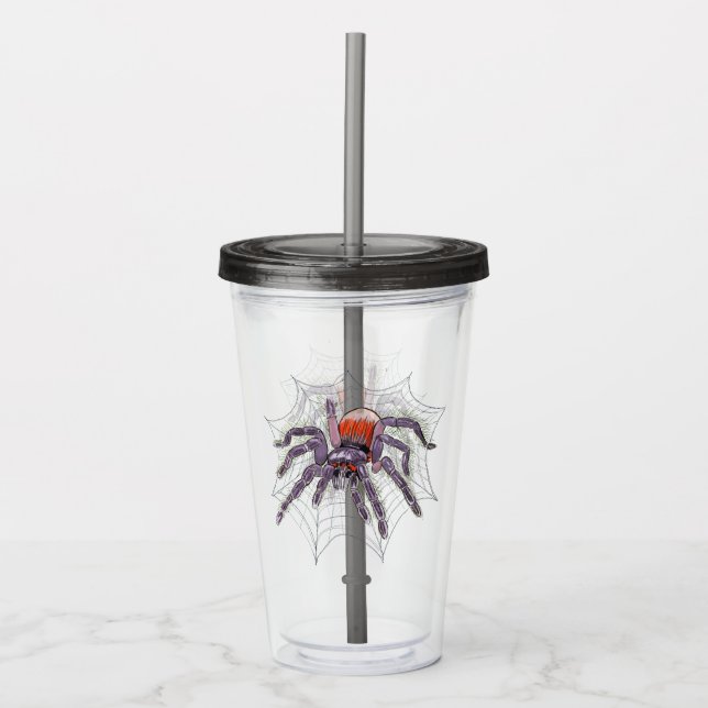 Creepy Tarantula i Webben Original Artwork Take Away Mugg (Framsida)