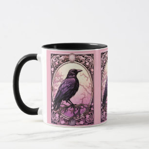 Creepy Tarot Black Kråka Rosa Halloween Mugg
