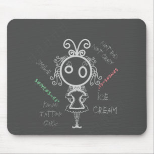 Creepy Tecknad Kawaii Tattoo Girl Musmatta