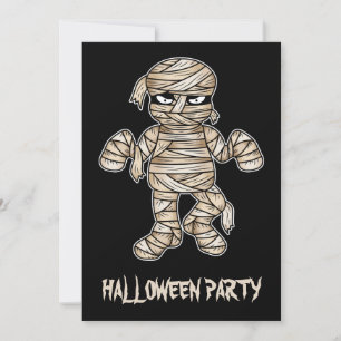 Creepy Tecknad Mummy Halloween fest Inbjudningar