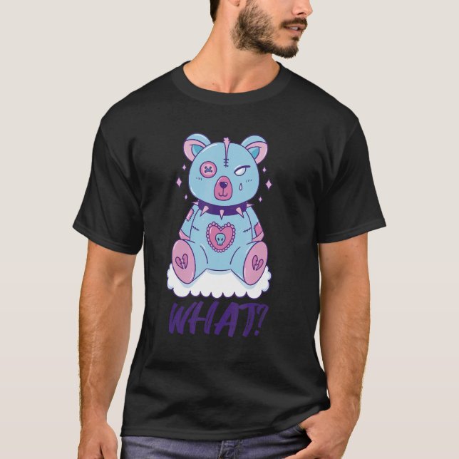 Creepy Teddy What Horror Murderous Nalle What T Shirt (Framsida)