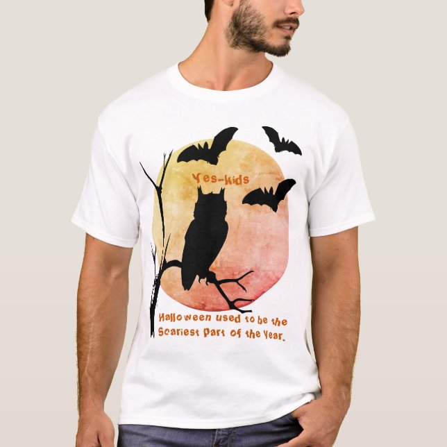 Creepy Thoughts Halloween Uggla & Fladdermöss T-Sh T Shirt (Framsida)